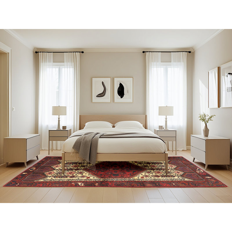 Tapis oriental rouge / beige, Rectangle 5 pi x 8 pi