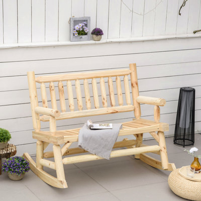 Chaise berçante en bois 2 personnes