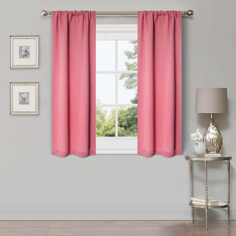 Paire de rideaux obscurcissant avec œillets Millendon, Rose, L 26 po x L 63 po