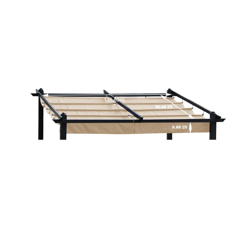 13X10 Ft Outdoor Pergola Sunshade Replacement Canopy - Khaki , Weather Fastness, Quick Assembly Patio Protected Fabric, Easy Install Method