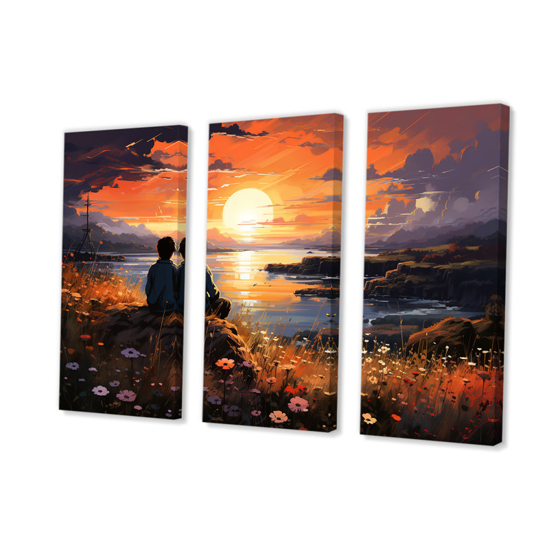 «Sunrise Kid Solitude Landscape III - Coastal Sunset», art mural, H 32 po x l 48 po