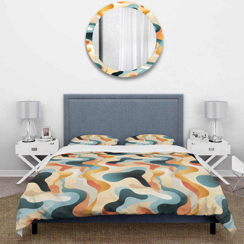 Ensemble de housse de couette à motif camouflage Contemporary Neutrals, Housse de couette simple + 1 taie décorative stan