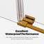 56-60" W x 66" H Frameless Single Sliding Shower Door, 5/16" Tempered Glass, Brushed Gold
