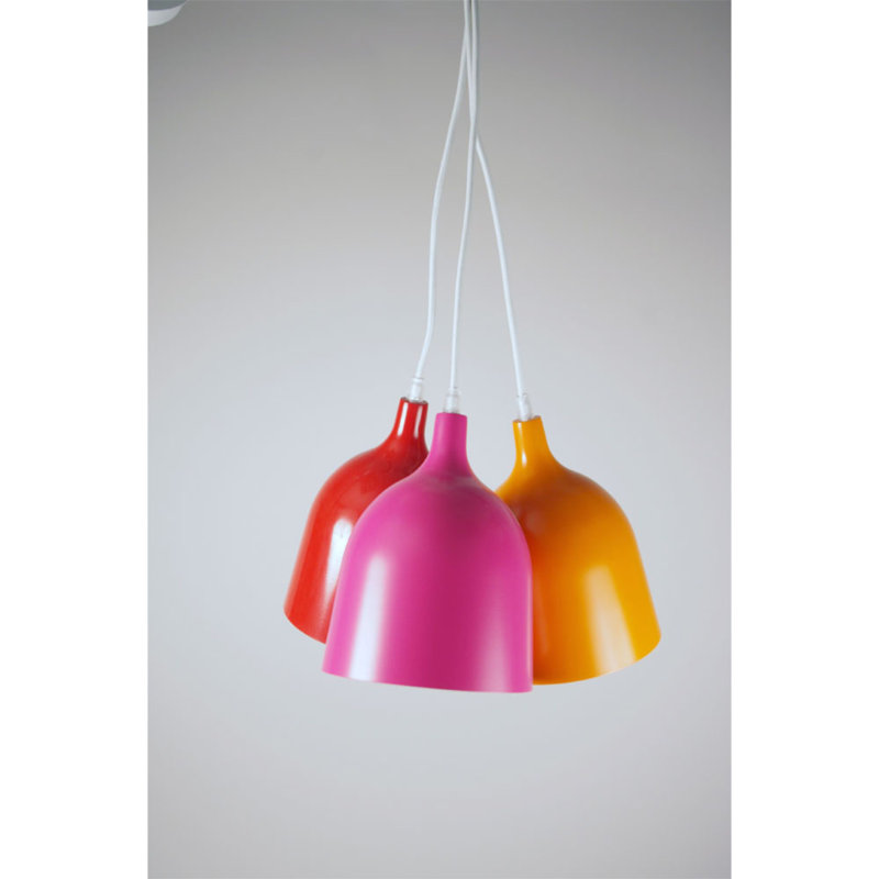 Palmerston 3 - Light Orange/Pink/Red Cluster Pendant