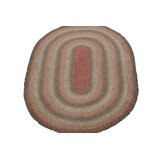 Tapis unique bleu / brun / rouge / beige de 3 pi 1 po x 4 pi 7 po
