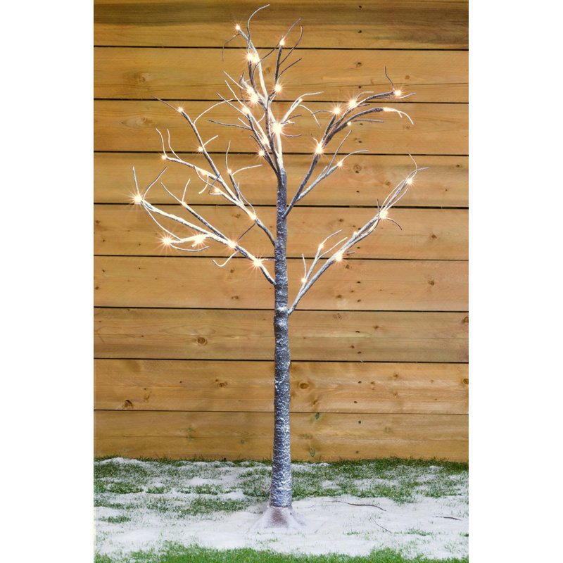 82in Black Tree with 120 Warm White LED Lights and 8 Lighting Functions, 82"H x 20"W x 20" D