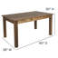 Ensemble de table de ferme rustique antique de 60 po x 38 po avec 6 chaises à dossier croisé et coussins Aylar