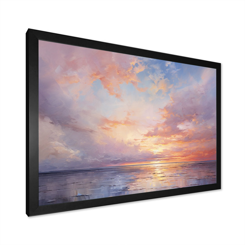 «Sunset Cotton Candy Skies V», reproduction sur toile encadrée Sunset, Cadre simple noir, H 12 po x l 20 po x P 1 po