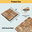 20 carreaux de terrasse imbriqués à carreaux, plancher de bois franc d'acacia carré 12 po x 12 po-111987188