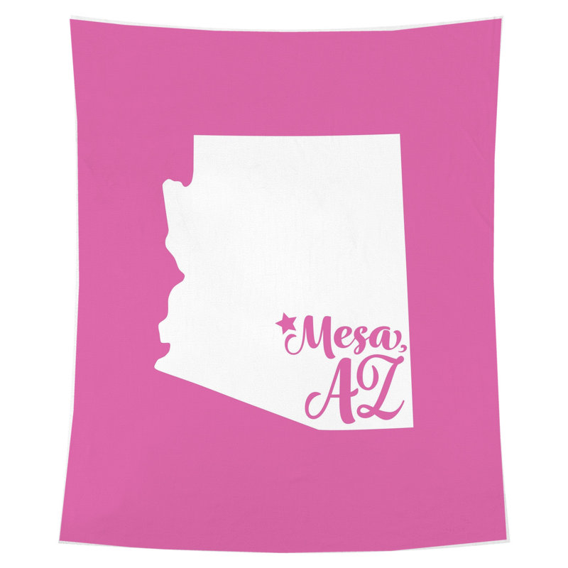 Home Sweet Mesa — Silhouette de l'État de l'Arizona — Tapisserie murale intérieure (portrait), 60" H x 51" W