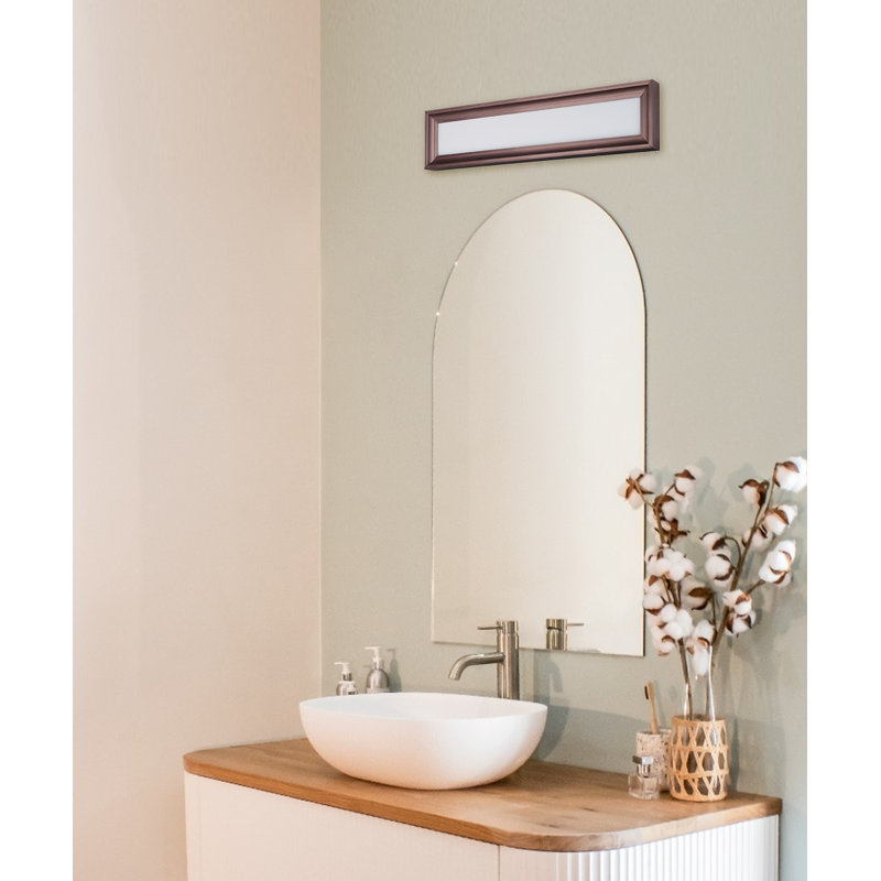 Barre d’éclairage de salle de bain 2 lumières Theon, Bronze anodisé