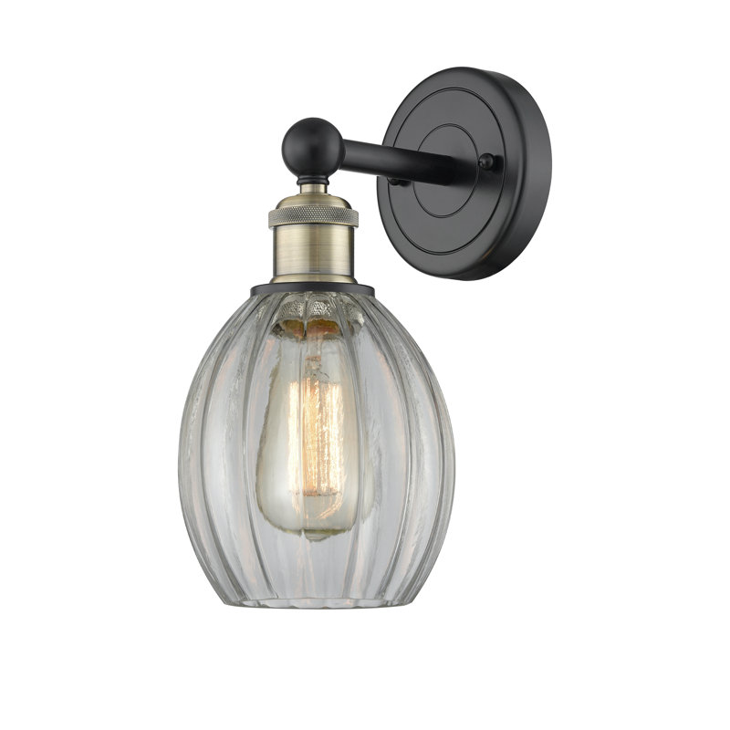 Casandria Armed Sconce, Clear, Black Antique Brass