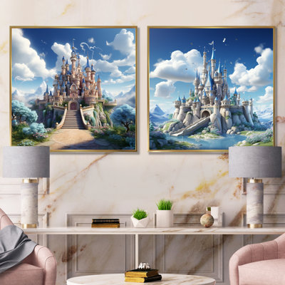Princess Magical Castle Dreams I - Castles Wall Art Prints Set Of 2