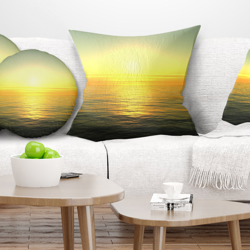 Coussin de soleil sur les eaux beach, Rectangle 12" x 20"