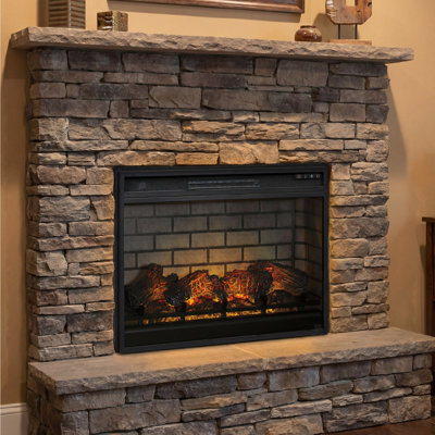 Philly 31.25'' W Black Fireplace Insert