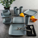 16 Piece Melamine Dinnerware Set, Service for 4