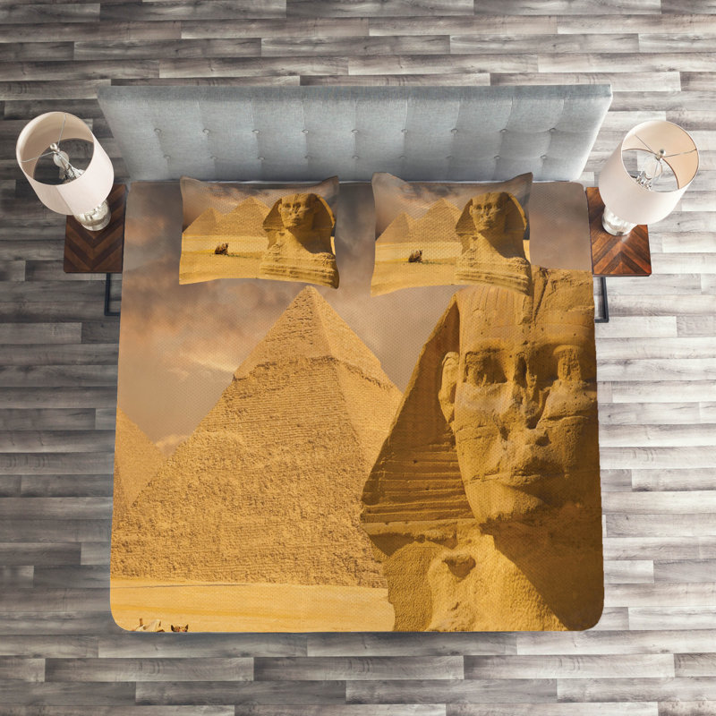 Amber Sand Brown King Microfiber Coverlet Set