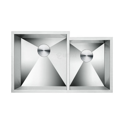 Zeromano 33'' L Double Bowl Stainless Steel Kitchen Sink