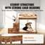 Pet Bunk Bed With Stairs, Dog/Cat Window Perch For High Beds And Couches, Medium Multi-Level 3 Step Dog Seat Platform Sleeper Couch, Practical For Modern Homes (Rustic Brown)