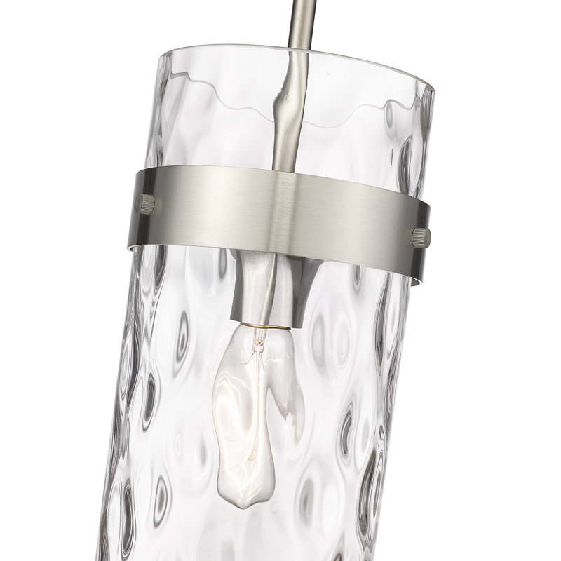 Luminaire suspendu 1 lumière Aultman, Nickel brossé