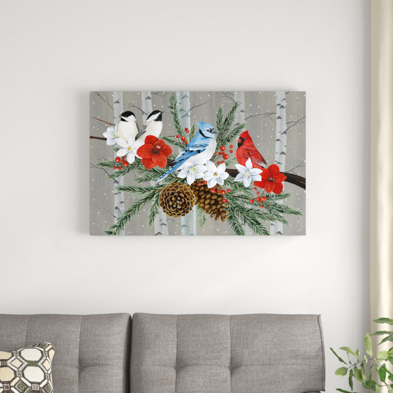 Birch Birds Collection A by Grace Popp - Graphic Art Print, 61cm H x 91cm W, Wrapped Canvas