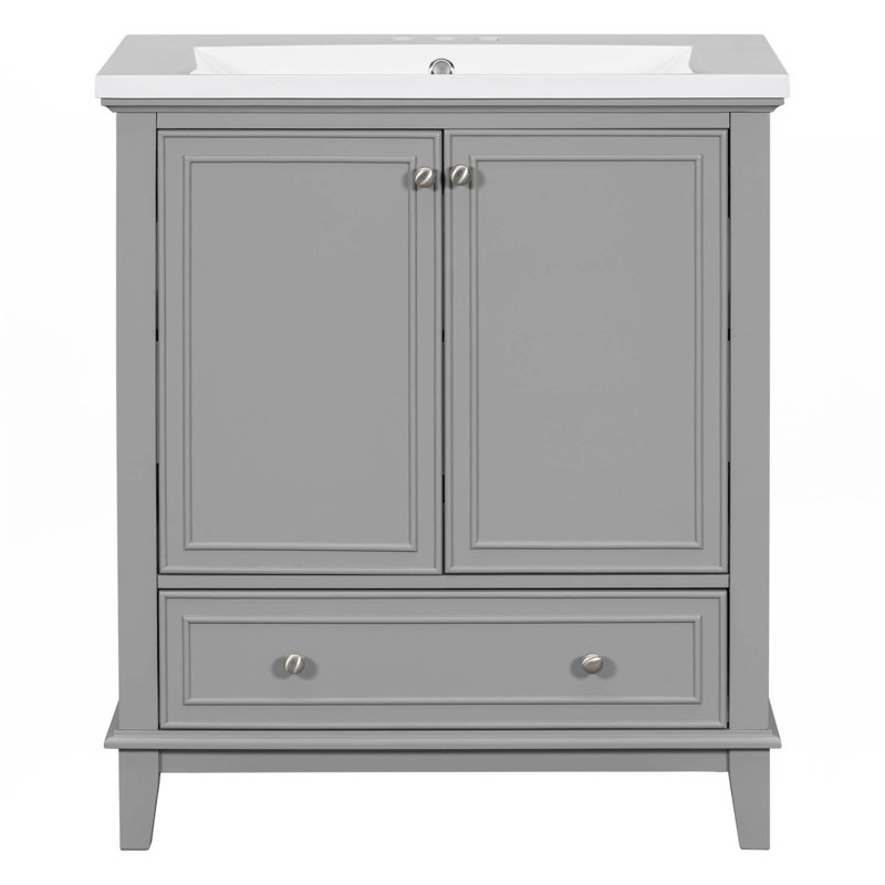 Meuble-lavabo 30 po avec lavabo, Gris