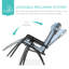  Méridienne inclinable et pliable avec abat-jour, appui-tête et plateau - bleu cendré-347232086