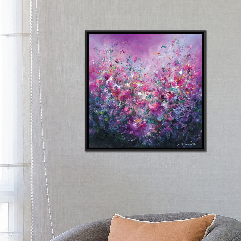" Spring Symphony " by Jaanika Talts, 26" H x 26" W x 1.5" D, Black Framed Canvas, No Mat