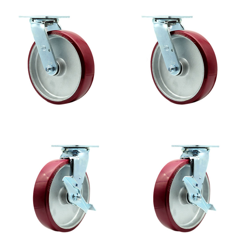 4 Piece Poly on Aluminum Caster Set
