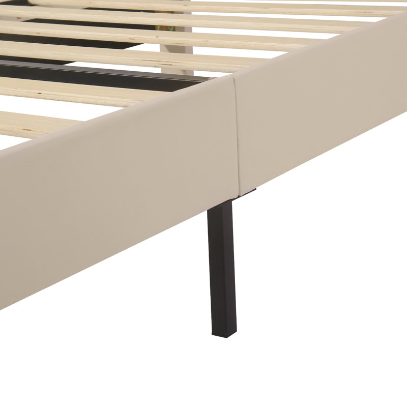 Wiedeman Upholstered 90 X 190cm Bed, Single (3'), Beige