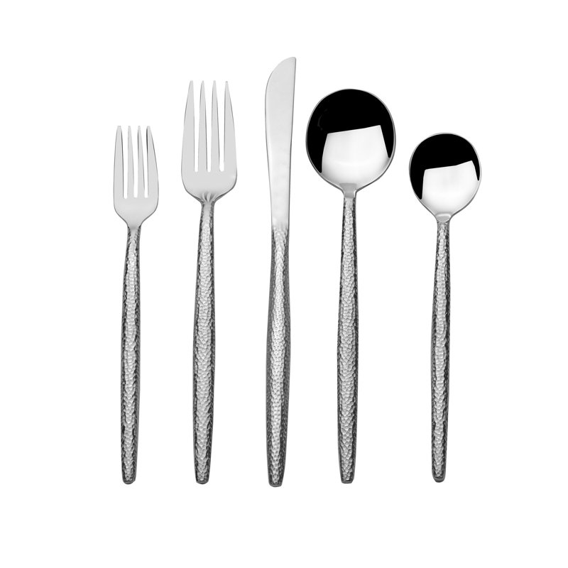 Ensemble de couverts martelé 20 pièces Towle Living Shea, service pour 4, Argent