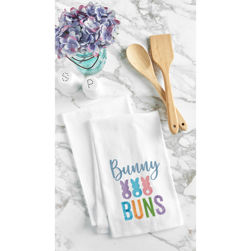 Serviette Bunny Buns, Brioches blanches / vertes / bleues