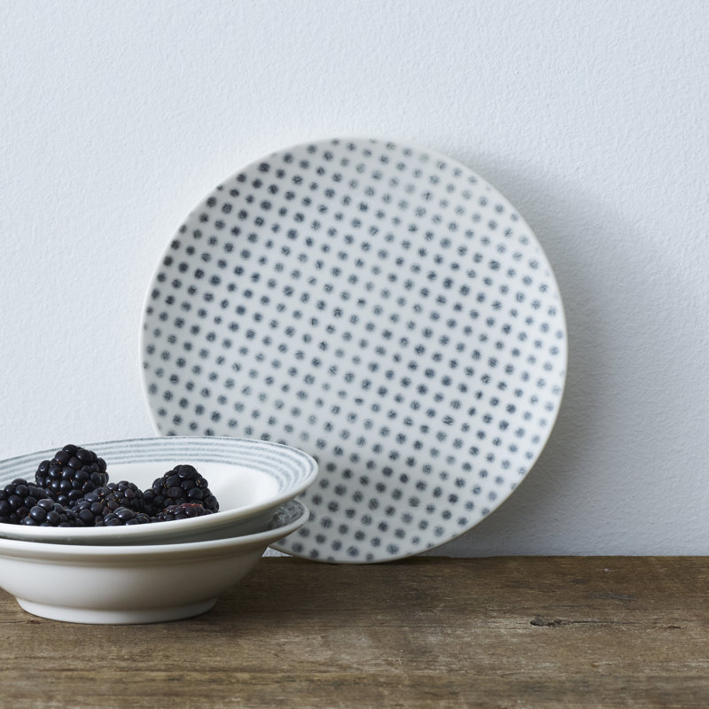 Assiettes à apéritif Noritake Hammock Coupe - pois, 6 1/2 po, gris