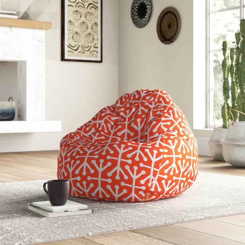 Fauteuil à billes et méridienne, Orange, H 23 po x l 35 po x P 35 po