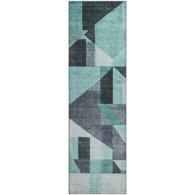 Premium Machine Washable Mayfield AMF2365 Geometric Rug