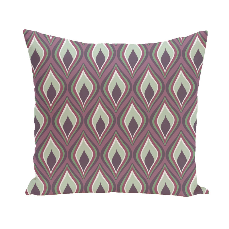 Candlelight Outdoor Reversible Throw Pillow, Mulberry, 16" H x 16" W