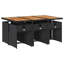  Ensemble de 6 chaises de patio noires et brunes