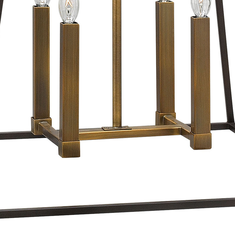 Burley Oak 4-Light Single Geometric Pendant, 24.5" H x 22" W x 22" D