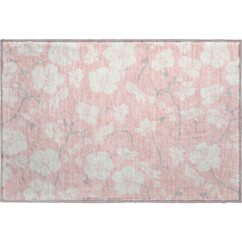 Premium Machine Washable Diskin AMF1032 Floral Rug, Rectangle 1'8" x 2'6"