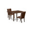 L'ensemble de table de salle à manger 3 pièces comprend une table de salle à manger rectangulaire avec une feuille de papillon et 2 chaises rembourrées en similicuir brun, acajou-110003812-110003813