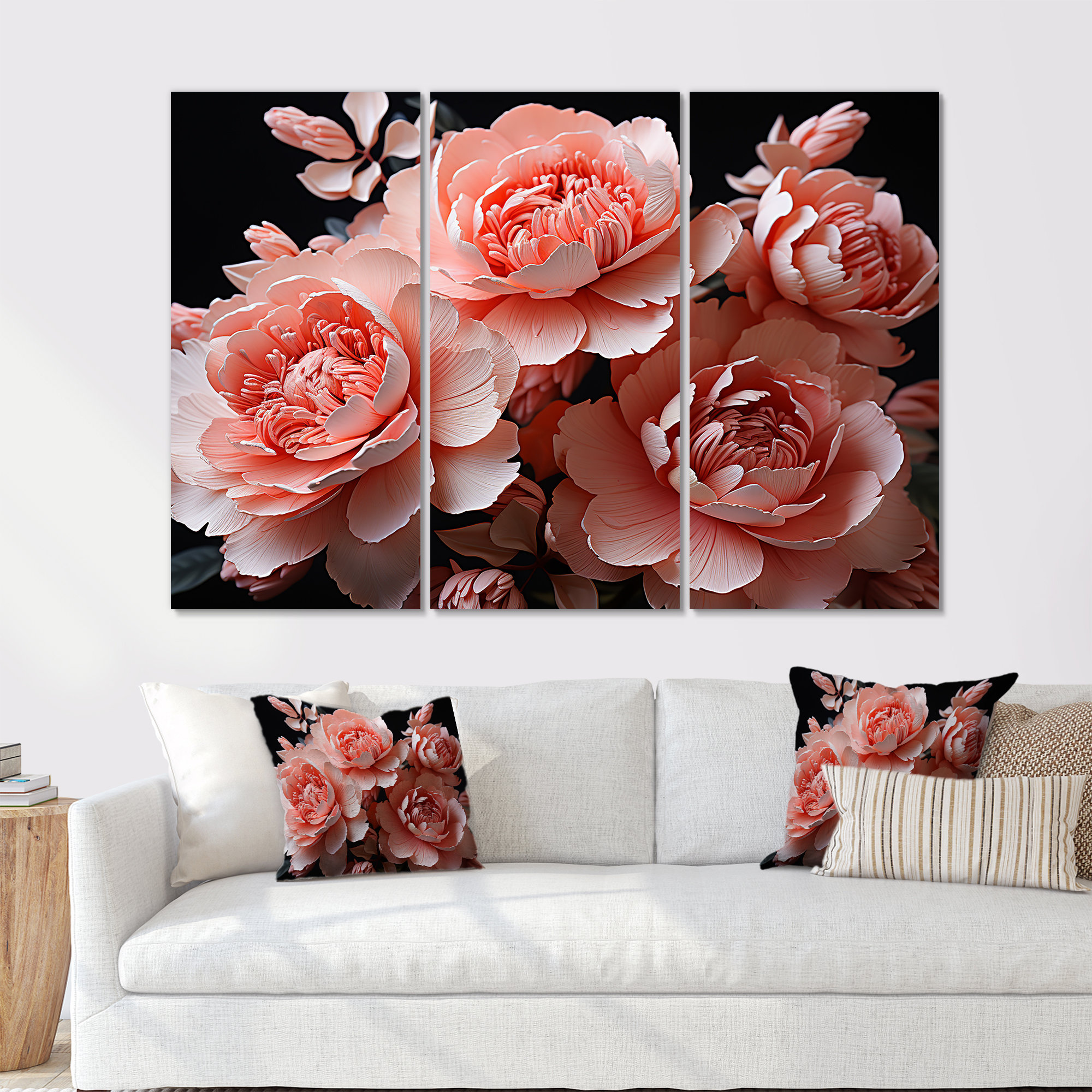 House of Hampton® Coral Shining Peonies In Radiance - Peonies Canvas ...