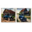 30S Ford Car In Barn II - Vintage Car Square Collage Set of 2-529489712-529489724