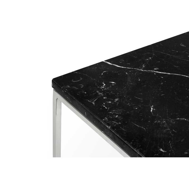 Tonya Frame End Table, Chrome, Black