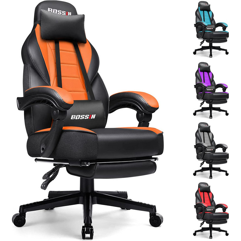 Fauteuil de jeu de course en cuir PU