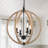 4-Light Globe Orb Wood Chandelier