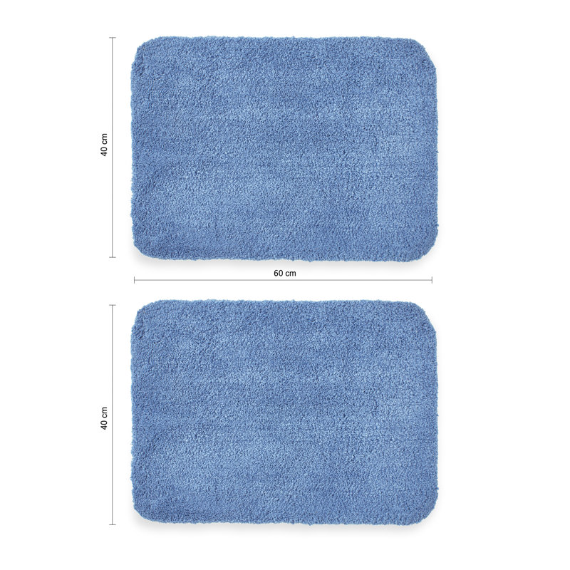 Alheid Rectangle Bath Mat, Blue