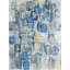 Tapis décoratif moderne à motif abstrait bleu et gris de la collection Barcelona-1353925232