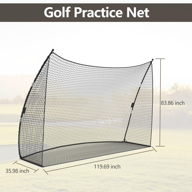 Filet d'entraînement de golf 10 x 7 x 3 pi avec sac de transport, filet d'entraînement durable pour l'intérieur, l'extérieur et la cour arrière