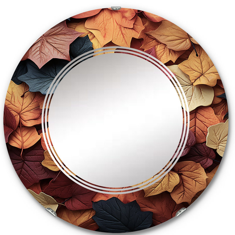Psimolofou - Miroir mural floral rond, 24 po x 24 po