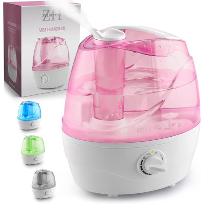 Zulay Home Cool Mist Humidifiers For Bedroom (2.2L Water Tank) - Quiet Ultrasonic Humidifiers For Large Room With Auto Shutoff Feature - Air Humidifier For Plants, Nursery, Kids Room (Gray)